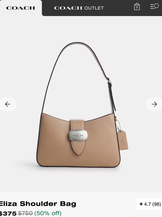 Coach Handbags - Coach Eliza Shoulder Bag in Tan and Silver Hardware